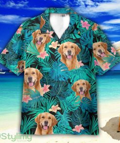 Golden Retriever In Tropical Green Leaves Hawaiian Shirt For Men Women Product Photo 1