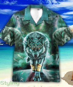 Green King Wolf Unisex Short Sleeve Shirts Hawaiian Shirt For Men Women Product Photo 1
