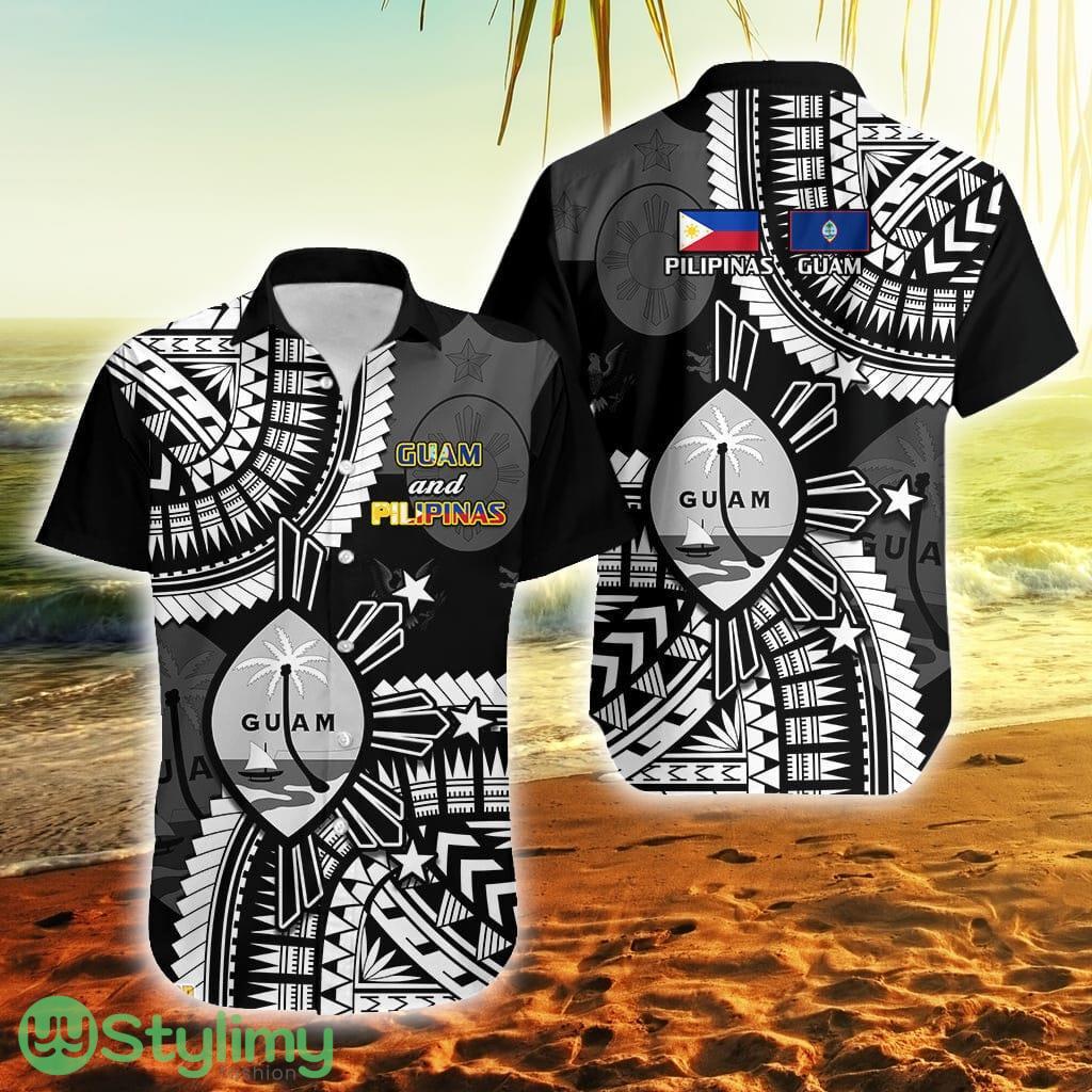 Guam And Philippines Guaman Filipinas Together Black Guam Button Down Hawaiian Shirt Trending Summer 1 Guam And Philippines Guaman Filipinas Together Black Guam Button Down Hawaiian Shirt Trending Summer Product Photo 1