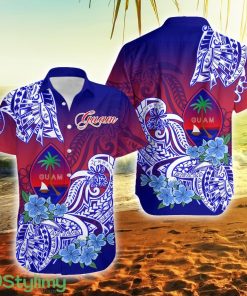 Guam Polynesian Floral Tribal Guam Button Down Hawaiian Shirt Trending Summer Product Photo 1