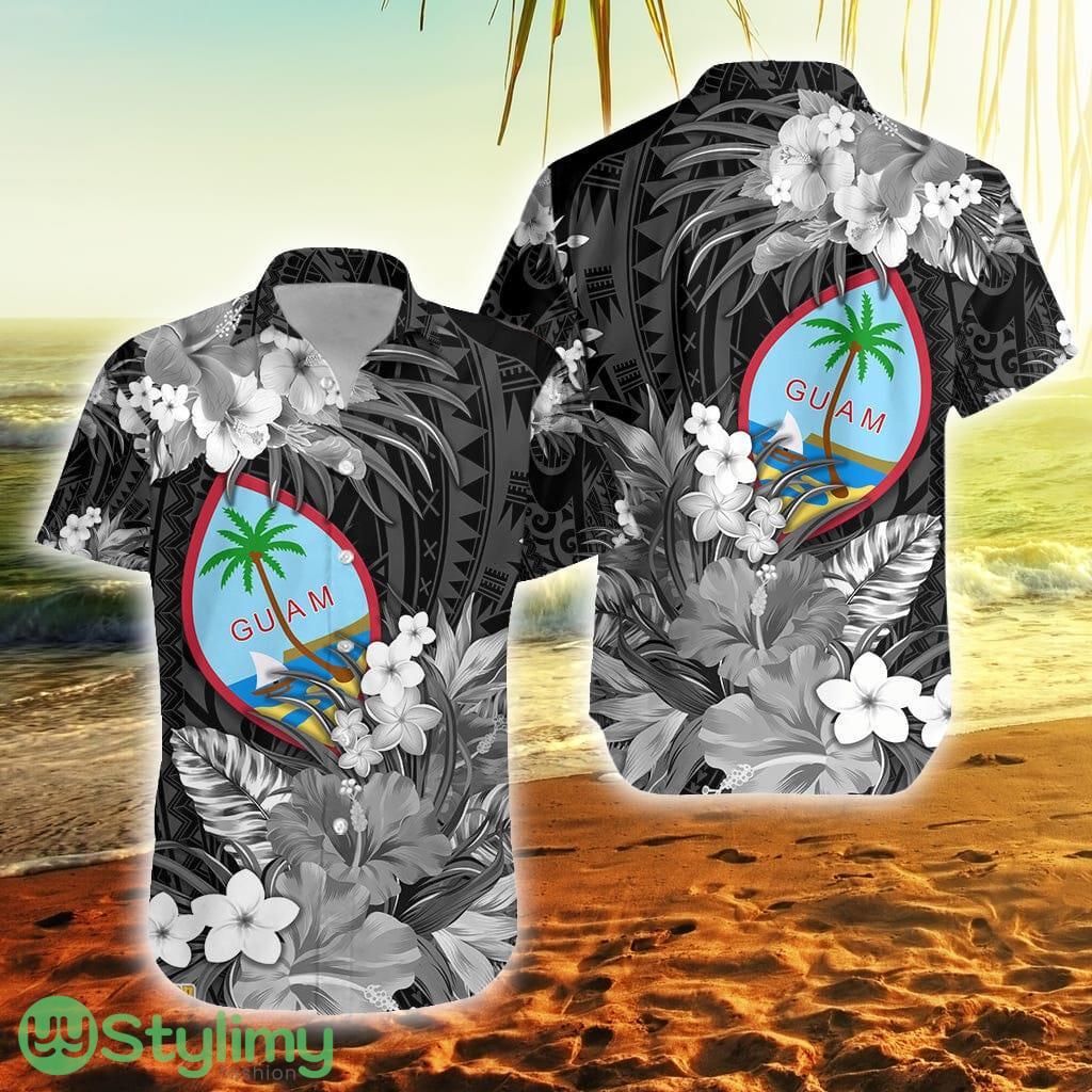 Guam Polynesian Tropical Flowers Black Guam Button Down Hawaiian Shirt Trending Summer 1 Guam Polynesian Tropical Flowers Black Guam Button Down Hawaiian Shirt Trending Summer Product Photo 1