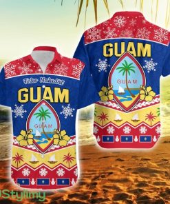 Guam Tribal Polynesian Christmas Vibe Guam Button Down Hawaiian Shirt Trending Summer Product Photo 1
