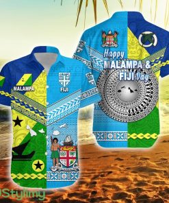 Happy Vanuatu Malampa Province And Fiji Day Together Fiji Button Down Hawaiian Shirt Trending Summer Product Photo 1