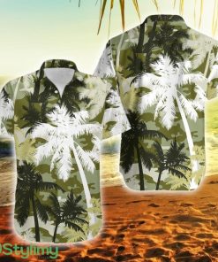 Hawaii Palm Tree Silhouettes On Camouflage No2 Hawaii Button Down Hawaiian Shirt Trending Summer Product Photo 1