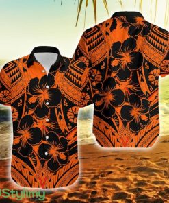 Hibiscus Fiji Patterns Orange Fiji Button Down Hawaiian Shirt Trending Summer Product Photo 1