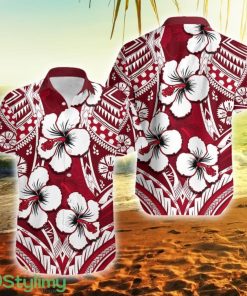 Hibiscus Fiji Patterns Red Fiji Button Down Hawaiian Shirt Trending Summer Product Photo 1