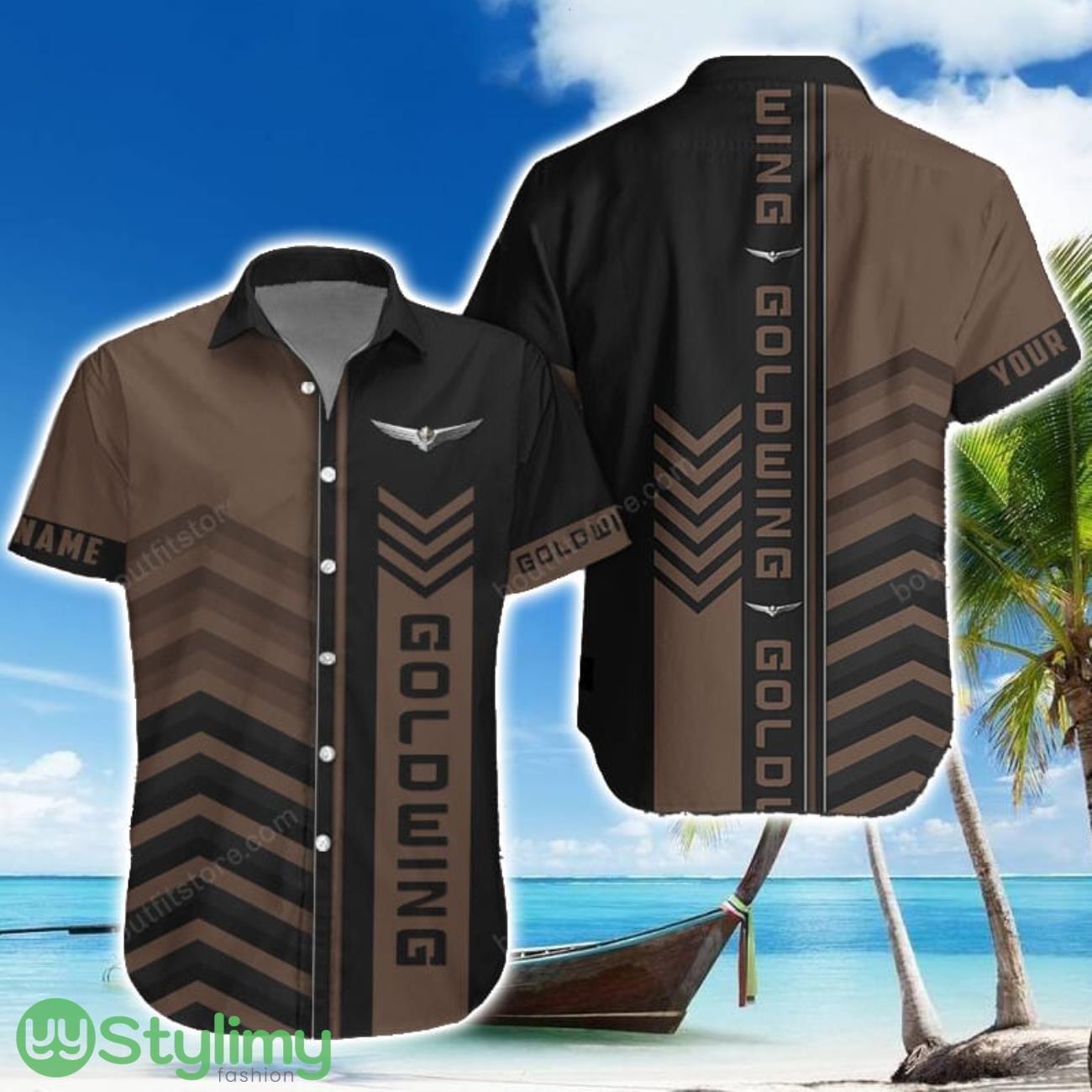 Honda goldwing Brown Hawaiian Shirt Summer Gift For Men Women Custom Name 1 Honda goldwing Brown Hawaiian Shirt Summer Gift For Men Women Custom Name Product Photo 1