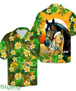 Horse Couple Custom Name Matching 3D Aloha Hawaiian Shirt For Men And Women Product Photo 1
