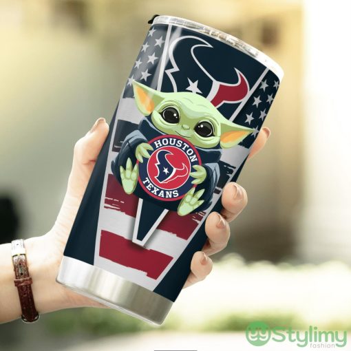 Houston Texans Baby Yoda 3D Tumbler Unique Gift For Fans Product Photo 3