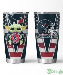 Houston Texans Baby Yoda 3D Tumbler Unique Gift For Fans Product Photo 1