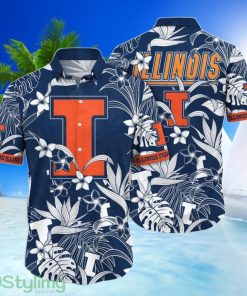 Illinois Fighting Illini NCAA3 3D Printing Hawaiian Shirt Short Sleeves Shirt Product Photo 1
