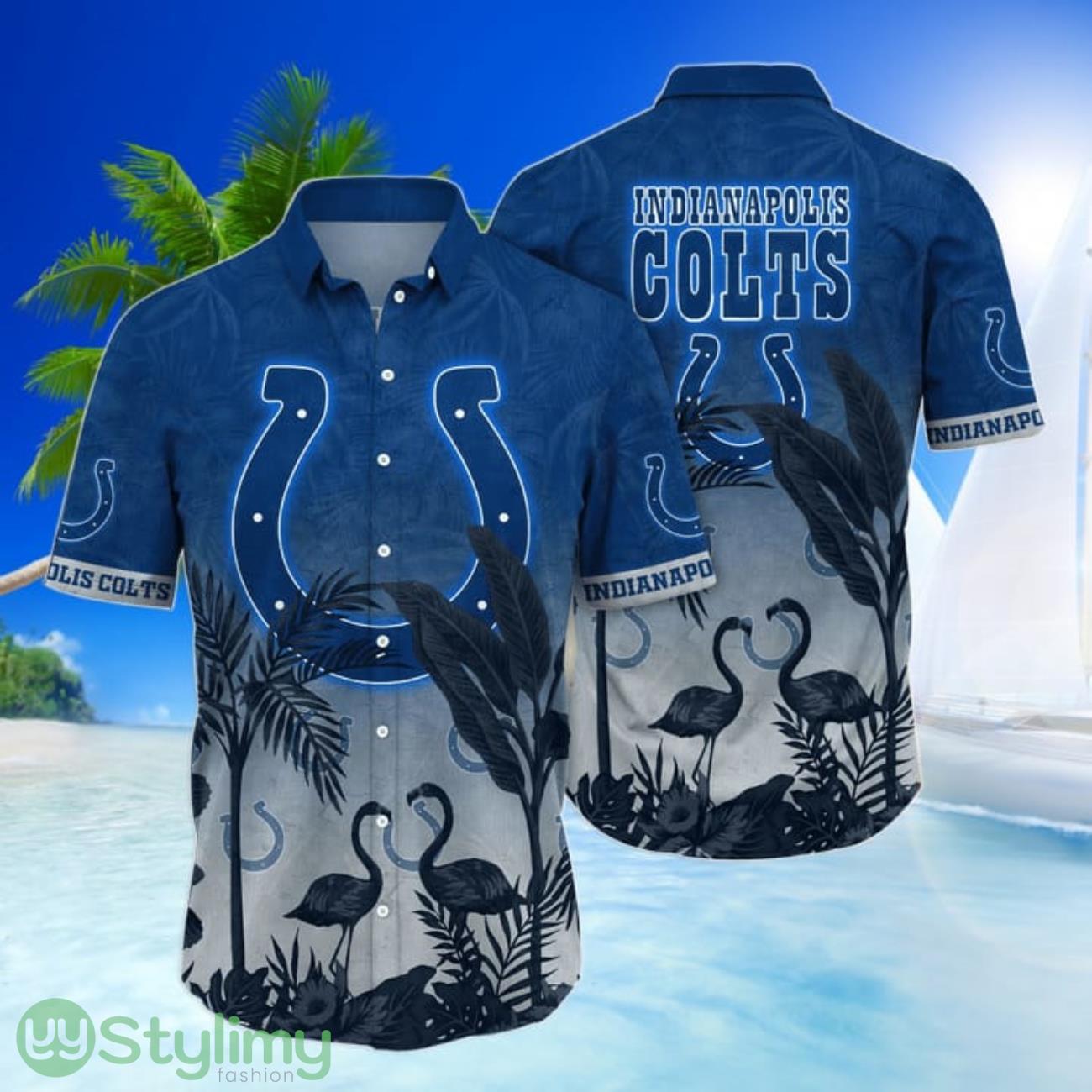 Indianapolis Colts NFL Couple Flamingo Hawaiian Shirt Sport Gift For Fans 2 Indianapolis Colts NFL Couple Flamingo Hawaiian Shirt Sport Gift For Fans Product Photo 1