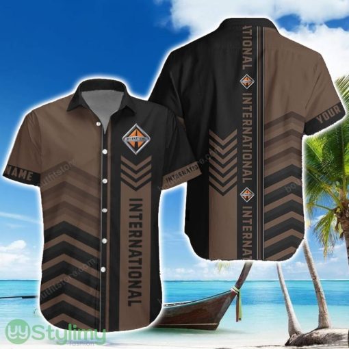 International Brown Hawaiian Shirt Summer Gift For Men Women Custom Name