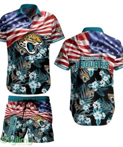 Jacksonville Jaguars Nfl Hawaiian Shirt And Short Summer Tropical Pattern Us Flag Best Gift Product Photo 1