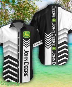 John Deere White Hawaiian Shirt Shorts Sleeve Beach Shirt Custom Name Product Photo 1