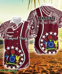 June 15 Mangaia Gospel Day Mangaia Cook Islands Maroon Version Cook Islands Button Down Hawaiian Shirt Trending Summer Product Photo 1