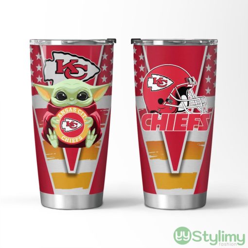 Kansas City Chiefs Baby Yoda 3D Tumbler Unique Gift For Fans Product Photo 1