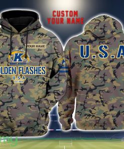 Kent State Golden Flashes 3D Printing Army Camo Pattern Unisex Hoodies Custom Name For Fans Product Photo 1