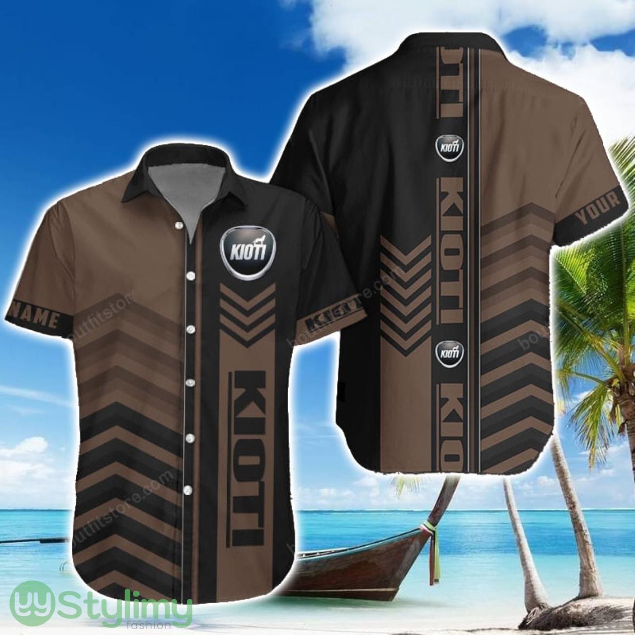 Kioti Brown Hawaiian Shirt Summer Gift For Men Women Custom Name 1 Kioti Brown Hawaiian Shirt Summer Gift For Men Women Custom Name Product Photo 1