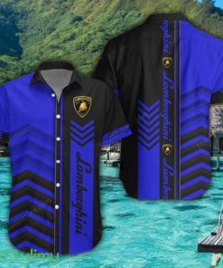 Lamborghini Blue Hawaiian Shirt Men Women Beach Gift Custom Name Product Photo 1