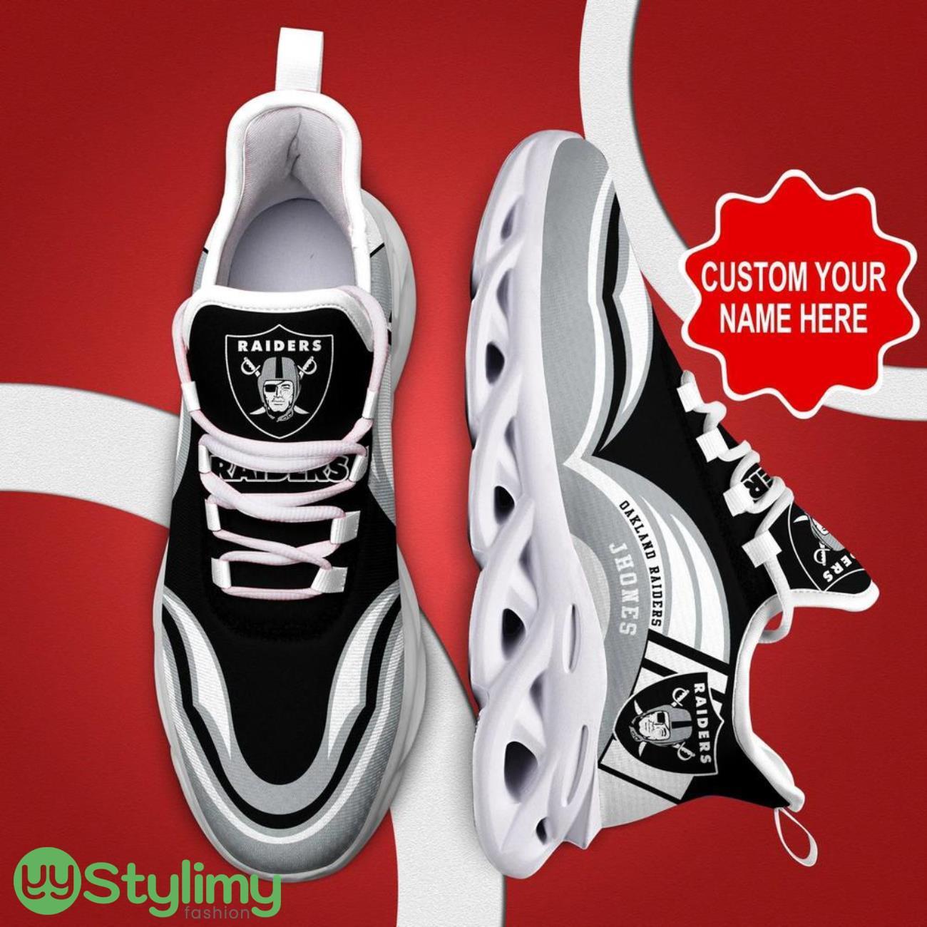 Las Vegas Raiders NFL Logo Sport Team Max Soul Shoes Custom Name Sneakers Hot Trending Personalized Gifts 4 Las Vegas Raiders NFL Logo Sport Team Max Soul Shoes Custom Name Sneakers Hot Trending Personalized Gifts Product Photo 4