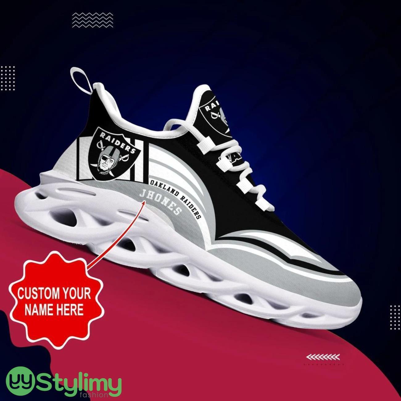 Las Vegas Raiders NFL Logo Sport Team Max Soul Shoes Custom Name Sneakers Hot Trending Personalized Gifts 7 Las Vegas Raiders NFL Logo Sport Team Max Soul Shoes Custom Name Sneakers Hot Trending Personalized Gifts Product Photo 1