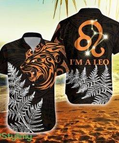 Leo Zodiac Style Maori Orange Lion New Zealand Button Down Hawaiian Shirt Trending Summer Product Photo 1