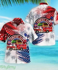 Lompoc, California, Lompoc Fire Department, 4th Of July 3D Hawaiian Shirt Product Photo 1