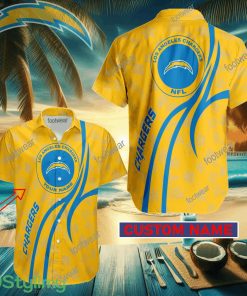 Los Angeles Chargers Custom Name Hawaiian Shirt New For Men Women Fans Gift - Los Angeles Chargers Custom Name Hawaiian Shirt New For Men Women Fans Gift