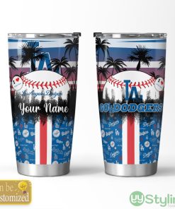 Los Angeles Dodgers Tropical Personalized Name 3D Tumbler Summer Gift For Fans Product Photo 1
