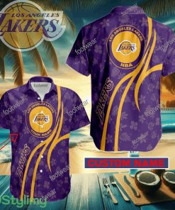 Los Angeles Lakers Custom Name Hawaiian Shirt New For Men Women Fans Gift - Los Angeles Lakers Custom Name Hawaiian Shirt New For Men Women Fans Gift