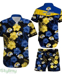 Los Angeles Rams NFL Football Retro Sunset Hawaii Hawaiian Shirt Short Summer Gift Product Photo 1