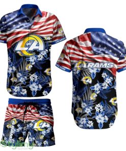 Los Angeles Rams NFL Hawaiian Shirt And Short Summer Tropical Pattern US Flag Best Gift Product Photo 1