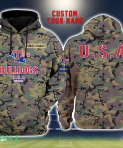 Louisiana Tech Bulldogs 3D Printing Army Camo Pattern Unisex Hoodies Custom Name For Fans Product Photo 1
