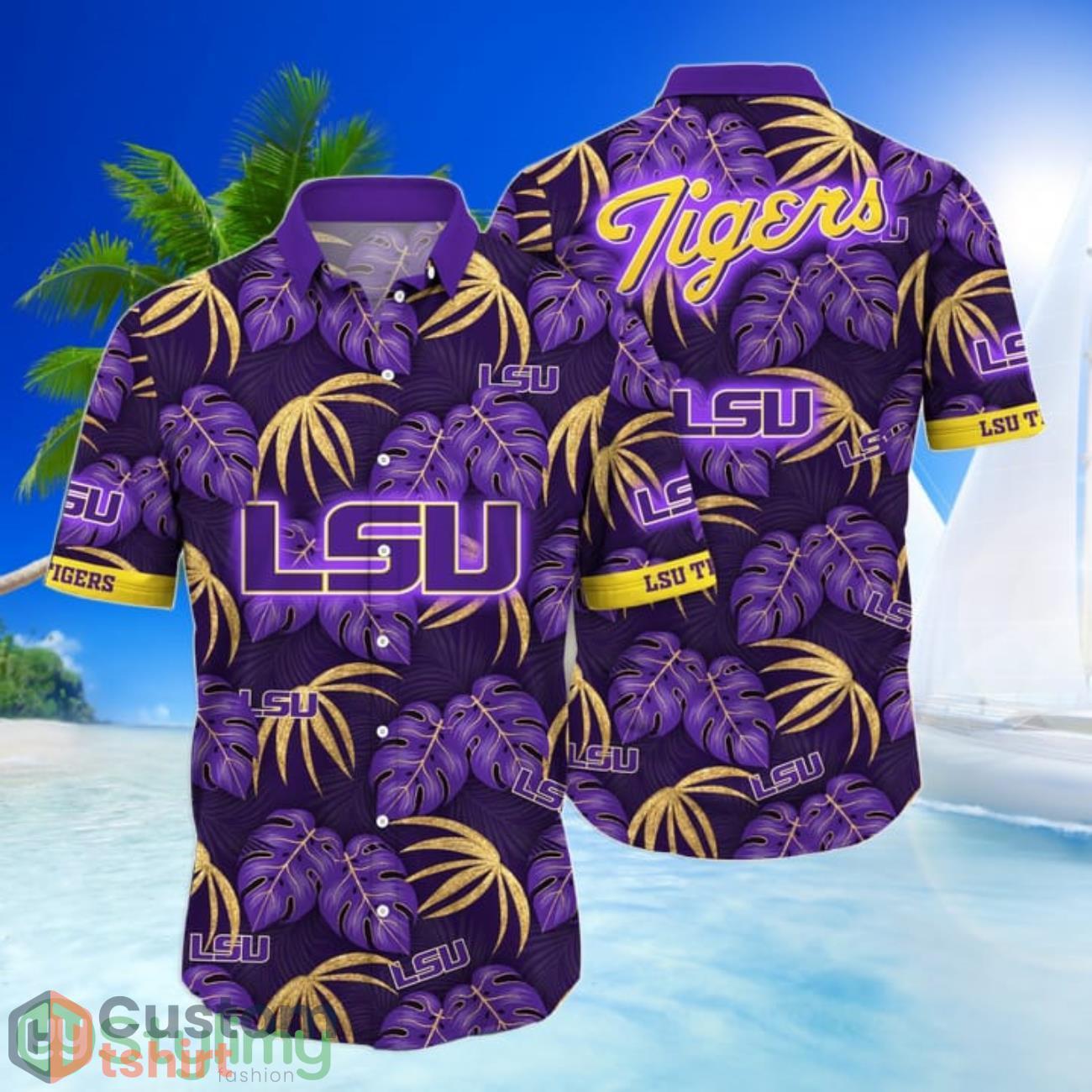 LSU TIGERS NCAA1 Leave Pattern All Over Printed 3D Hawaiian Shirt 2 LSU TIGERS NCAA1 Leave Pattern All Over Printed 3D Hawaiian Shirt Product Photo 1