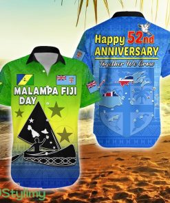 Malampa Fiji Day Happy 52nd Anniversary Fiji Button Down Hawaiian Shirt Trending Summer Product Photo 1