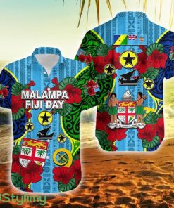 Malampa Fiji Day Hibiscus Style Fiji Button Down Hawaiian Shirt Trending Summer Product Photo 1