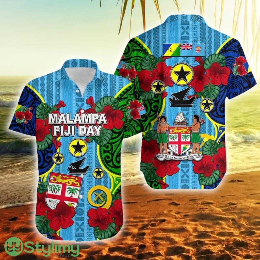 Malampa Fiji Day Hibiscus Style Fiji Button Down Hawaiian Shirt Trending Summer 2 Malampa Fiji Day Hibiscus Style Fiji Button Down Hawaiian Shirt Trending Summer Product Photo 1
