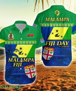Malampa Fiji Day Vanuatu Polynesia Mix Flowers Fiji Button Down Hawaiian Shirt Trending Summer Product Photo 1