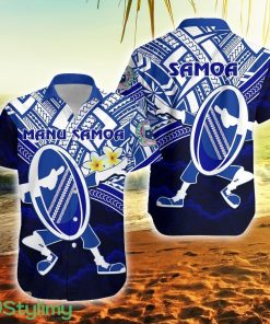 Manu Samoa Rugby Dab Trend Creative Samoa Button Down Hawaiian Shirt Trending Summer Product Photo 1