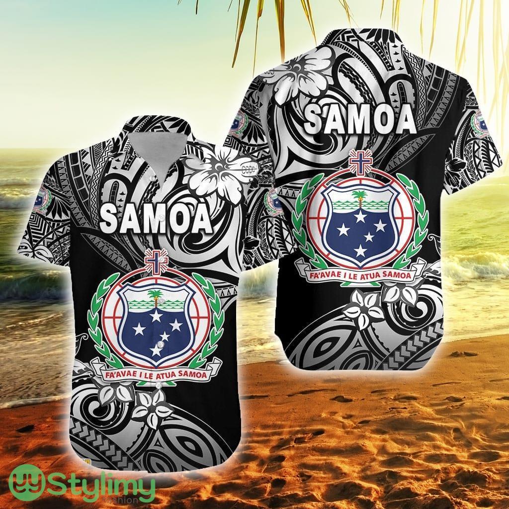 Manu Samoa Rugby Unique Vibes Coat Of Arms Black Samoa Button Down Hawaiian Shirt Trending Summer 2 Manu Samoa Rugby Unique Vibes Coat Of Arms Black Samoa Button Down Hawaiian Shirt Trending Summer Product Photo 1
