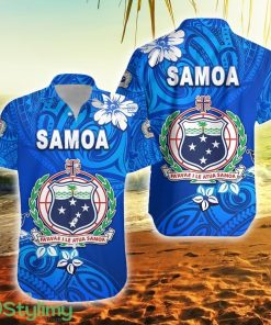 Manu Samoa Rugby Unique Vibes Coat Of Arms Full Blue Samoa Button Down Hawaiian Shirt Trending Summer Product Photo 1