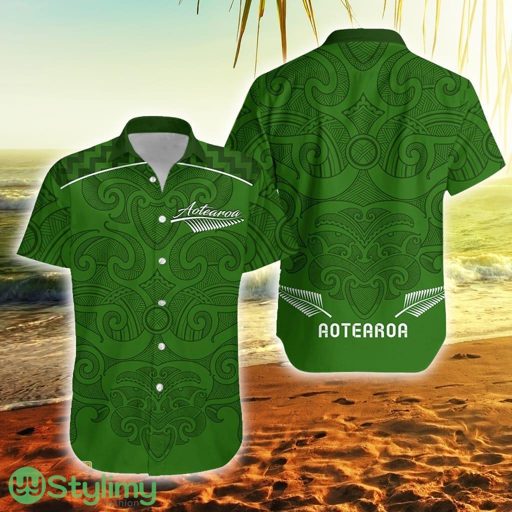 Maori 2021 Green Aotearoa Tattoo New Zealand Button Down Hawaiian Shirt Trending Summer 2 Maori 2021 Green Aotearoa Tattoo New Zealand Button Down Hawaiian Shirt Trending Summer Product Photo 1
