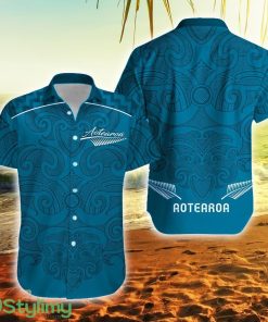Maori 2021 Turquoise Aotearoa Tattoo New Zealand Button Down Hawaiian Shirt Trending Summer Product Photo 1