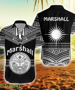 Marshall Islands Best Tattoo Version Black Marshall Islands Button Down Hawaiian Shirt Trending Summer Product Photo 1