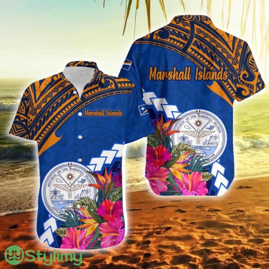 Marshall Islands Coat Of Arms Polynesian Tropical Marshall Islands Button Down Hawaiian Shirt Trending Summer 2 Marshall Islands Coat Of Arms Polynesian Tropical Marshall Islands Button Down Hawaiian Shirt Trending Summer Product Photo 1