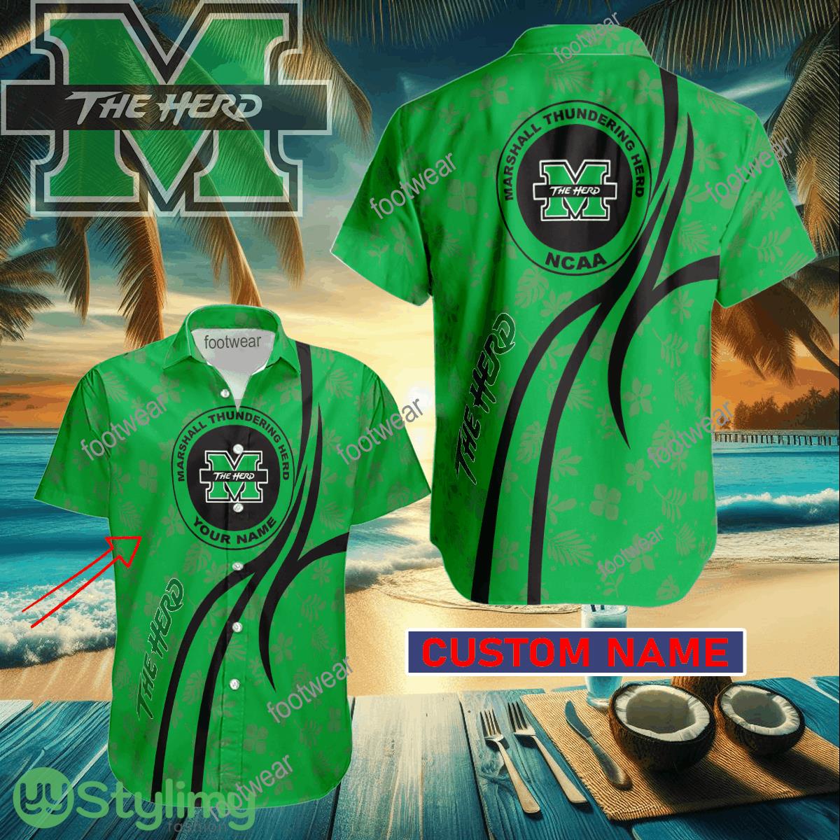 Marshall Thundering Herd Custom Name Hawaiian Shirt New For Men Women Fans Gift 2 Marshall Thundering Herd Custom Name Hawaiian Shirt New For Men Women Fans Gift - Marshall Thundering Herd Custom Name Hawaiian Shirt New For Men Women Fans Gift