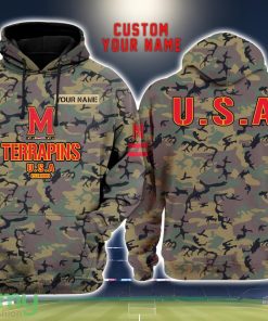 Maryland Terrapins 3D Printing Army Camo Pattern Unisex Hoodies Custom Name For Fans Product Photo 1