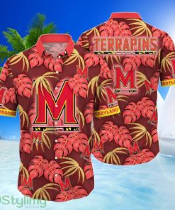 Maryland Terrapins NCAA3 Leave Pattern All Over Printed 3D Hawaiian Shirt Product Photo 1