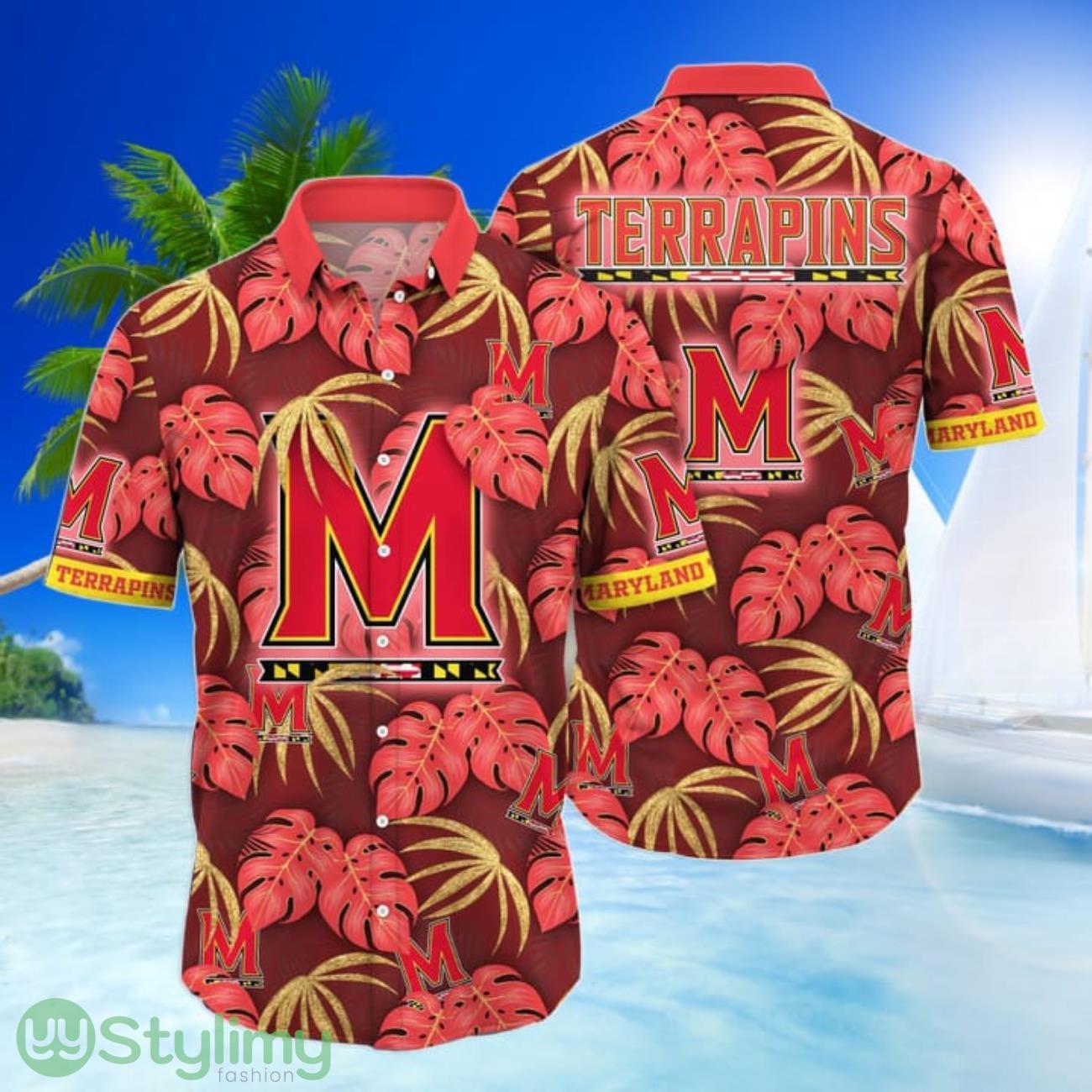Maryland Terrapins NCAA3 Leave Pattern All Over Printed 3D Hawaiian Shirt 2 Maryland Terrapins NCAA3 Leave Pattern All Over Printed 3D Hawaiian Shirt Product Photo 1